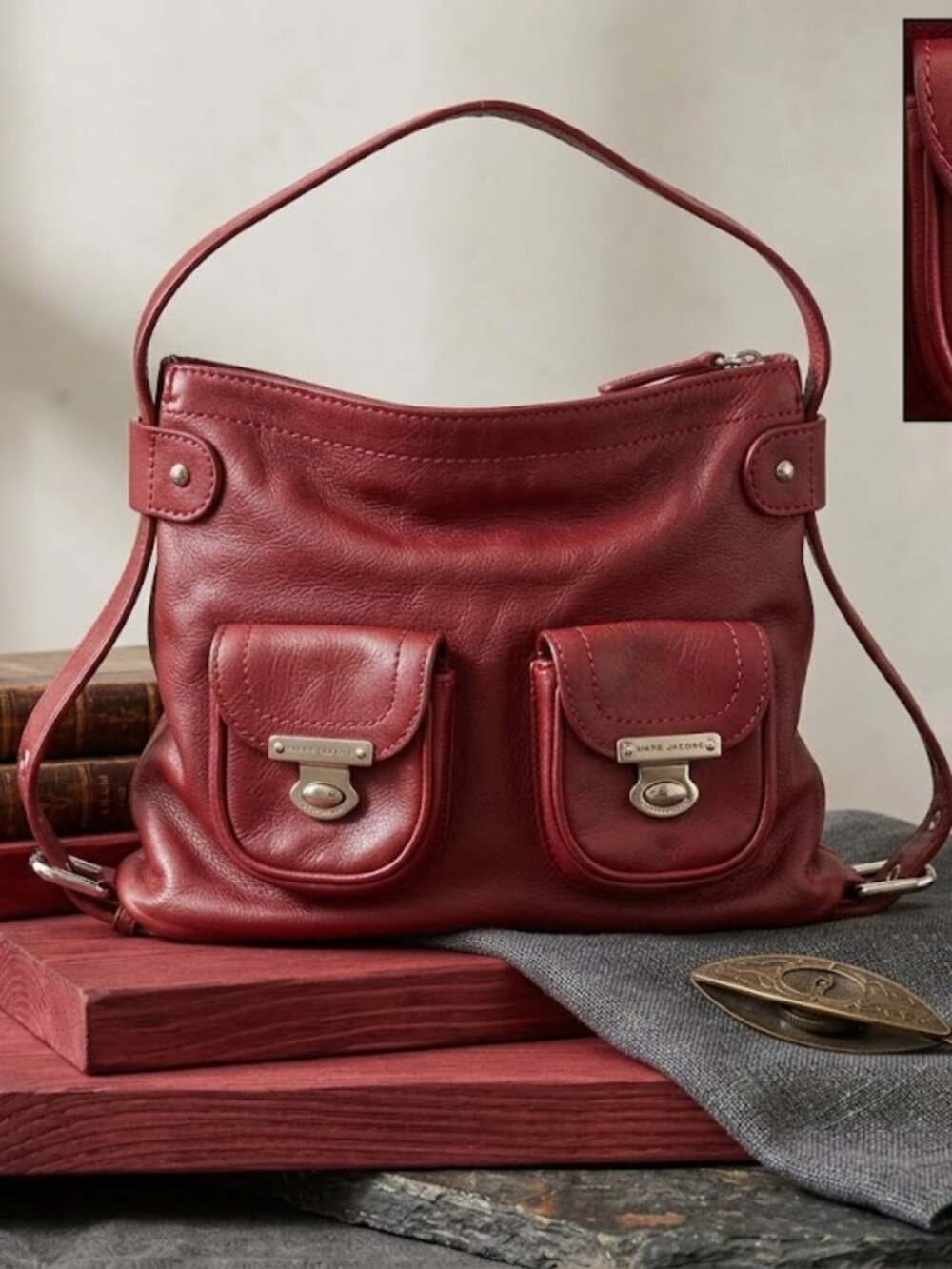 *MARC JACOBS*  Red Leather Hobo